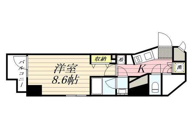 GRAN PASEO麻布十番(1K/9階)の間取り写真