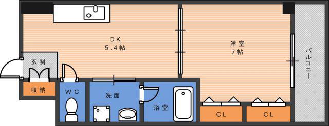 イーストコーストヴィラ(1DK/4階)の間取り写真