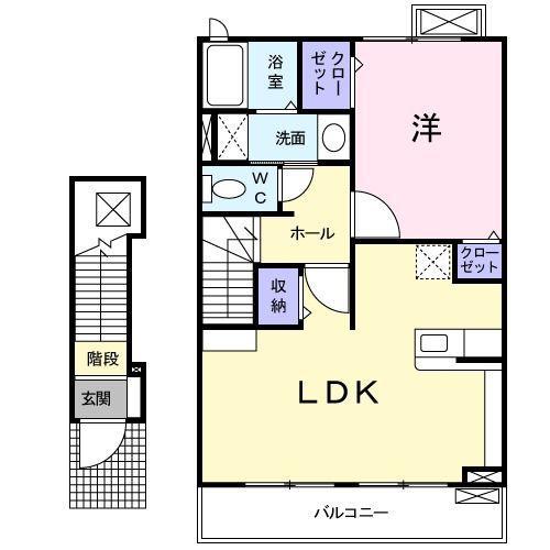 インフィニ-ト(1LDK/2階)の間取り写真