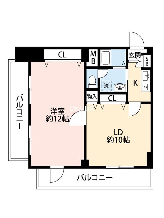 アサヒ駅前ビル(1LDK/7階)の間取り写真