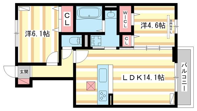 メゾンドピノ(2LDK/1階)の間取り写真