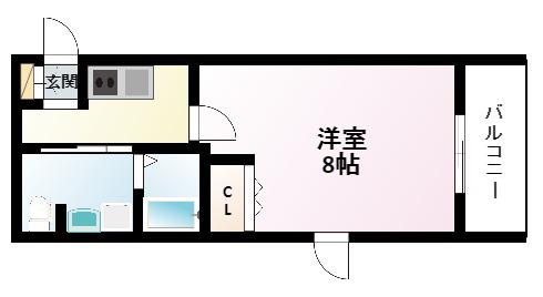 パークヒルズ新大阪WILL(1K/3階)の間取り写真