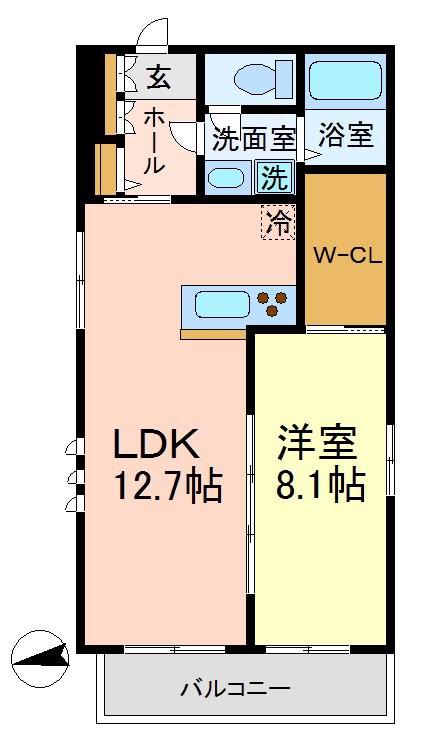 プレジオ桜丘(1SLDK/3階)の間取り写真