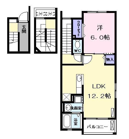 レ・セーナ(1LDK/3階)の間取り写真