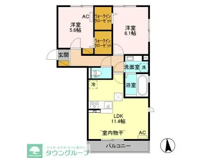 シュシュポルト(2LDK/3階)の間取り写真