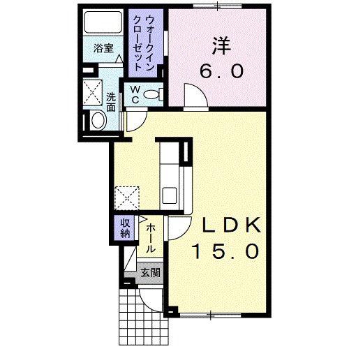 AIRYCOURT(1LDK/1階)の間取り写真