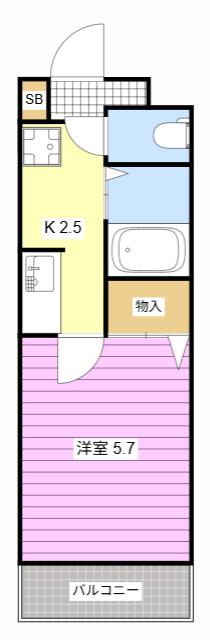 リエス上島A(1K/4階)の間取り写真