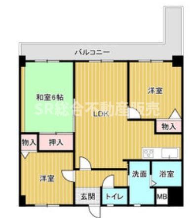 サン・ヴェール春日(3LDK/6階)の間取り写真
