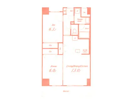 MAJESTY ONE(2LDK/3階)の間取り写真