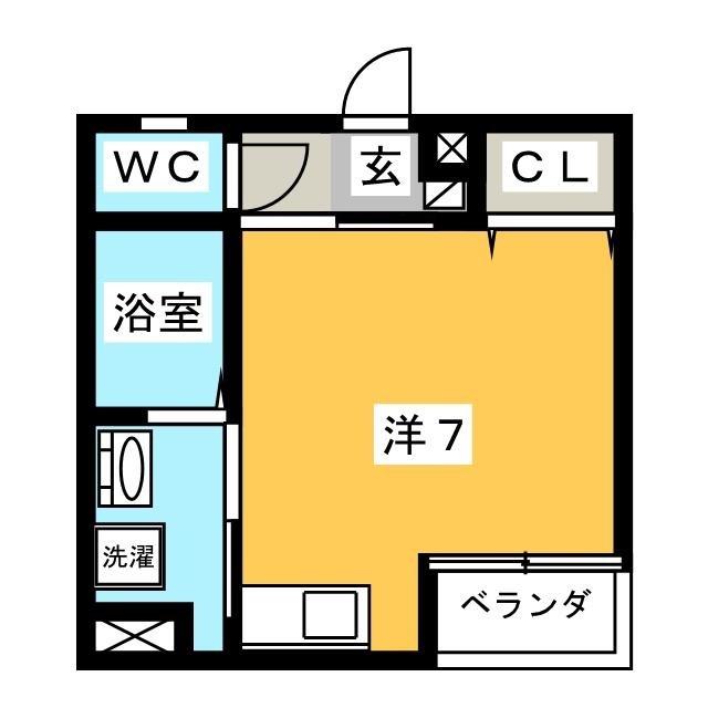 サニーサイド(ワンルーム/2階)の間取り写真