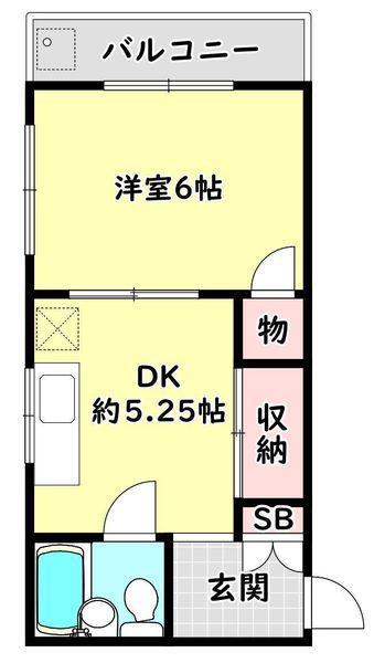 フレジール・ツヂ(1DK/3階)の間取り写真