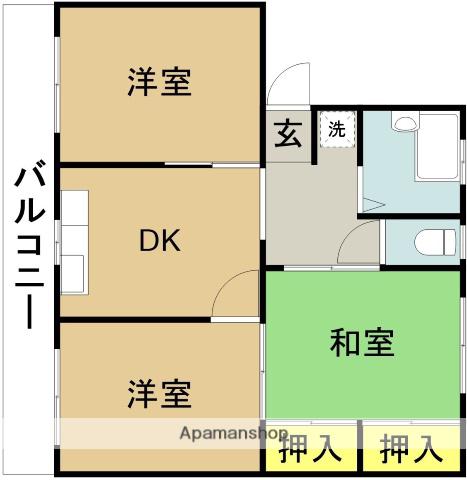 フォレストウインドイン大塚(3DK/4階)の間取り写真
