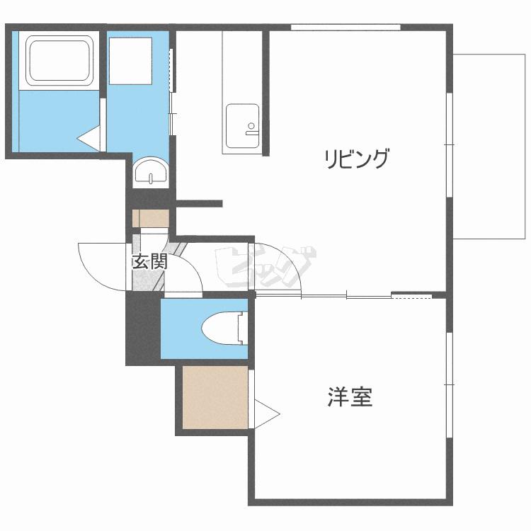 ライズN33(1LDK/5階)の間取り写真