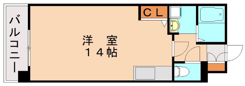 ヴェルモント空港(ワンルーム/4階)の間取り写真