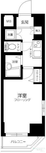 サンテミリオン飯田橋(1K/3階)の間取り写真