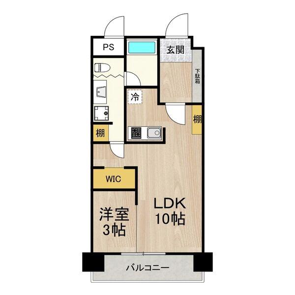 ラクメンビル(1LDK/8階)の間取り写真
