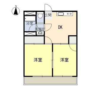 ハイネス名東(2DK/3階)の間取り写真
