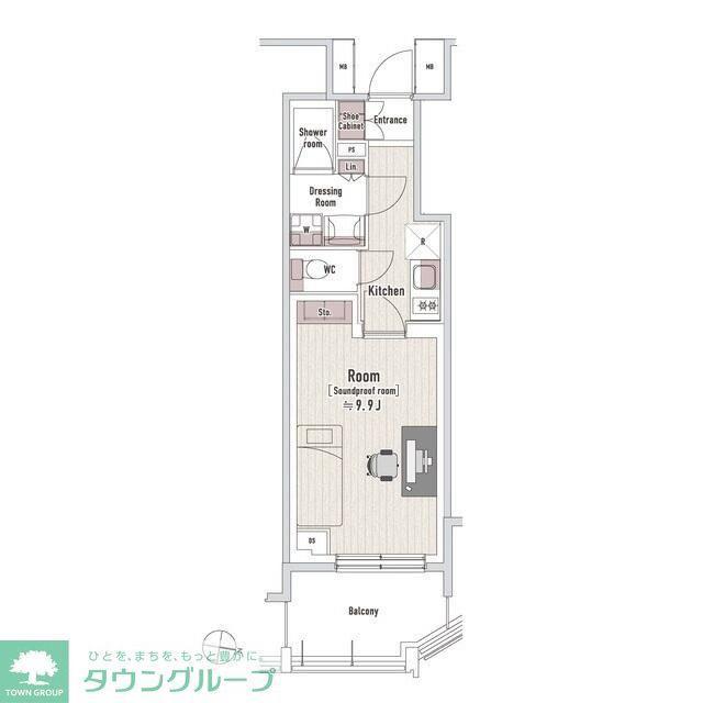 TRACK渋谷本町(1K/11階)の間取り写真