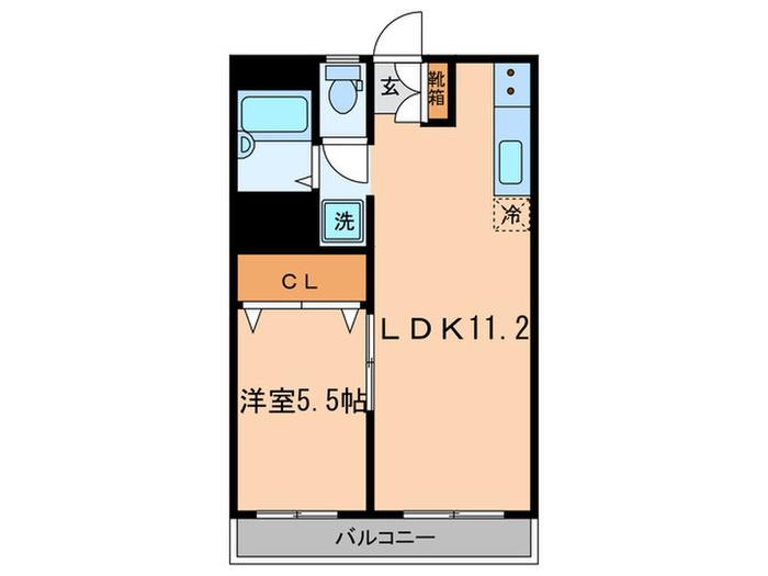 丸元マンション(1LDK/3階)の間取り写真