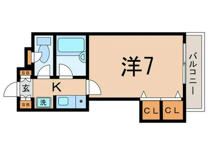 パルコート幸(1K/2階)の間取り写真