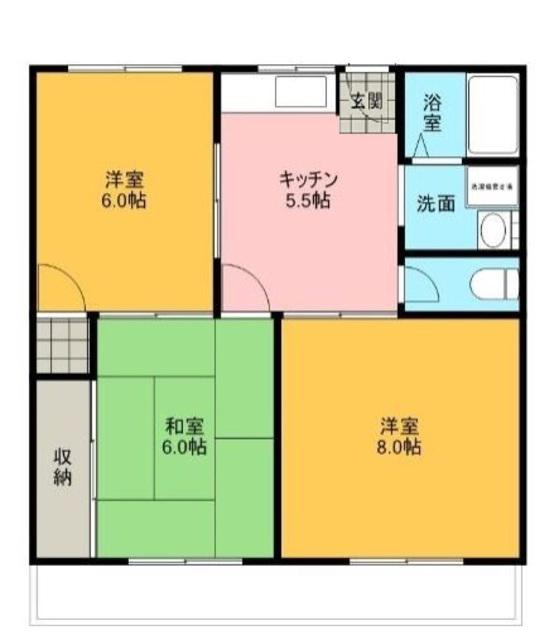 サンヴェール城東(3DK/3階)の間取り写真