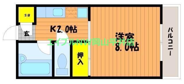 KAUL築港新町(1K/3階)の間取り写真