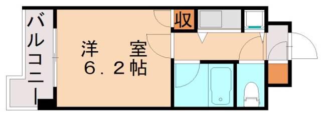 ギャラン黒崎(1K/6階)の間取り写真