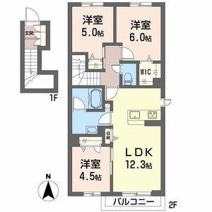 ル ボヌール(3LDK/2階)の間取り写真