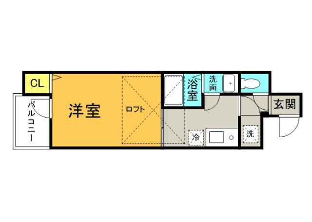 エクセリア小町(ワンルーム/6階)の間取り写真