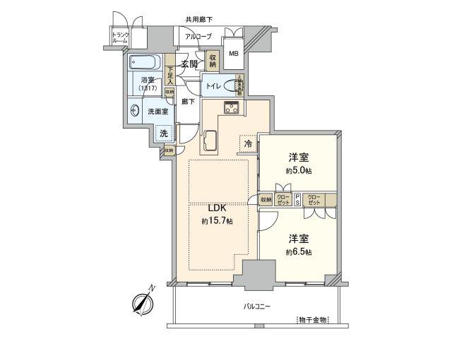 ジオタワー大阪十三(2LDK/18階)の間取り写真