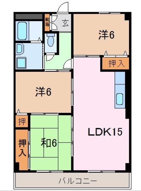 グランティーバ(3LDK/1階)の間取り写真