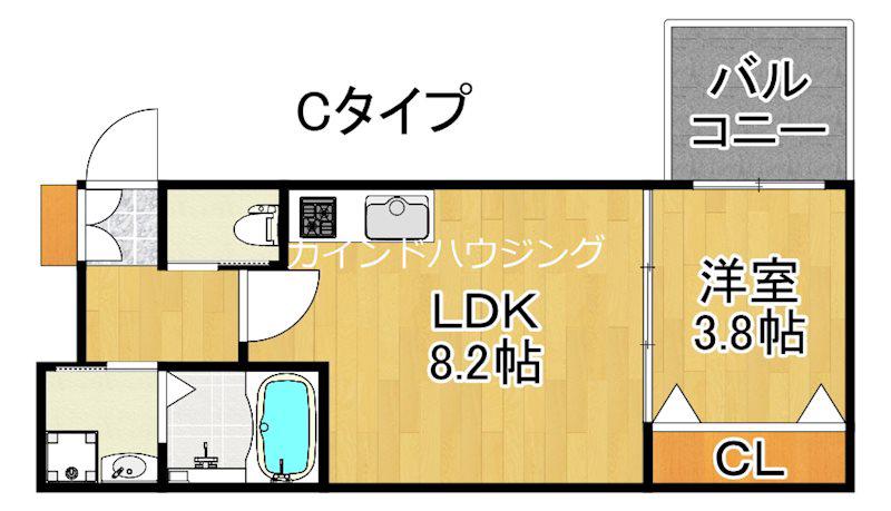 WIN玉出II(1LDK/1階)の間取り写真