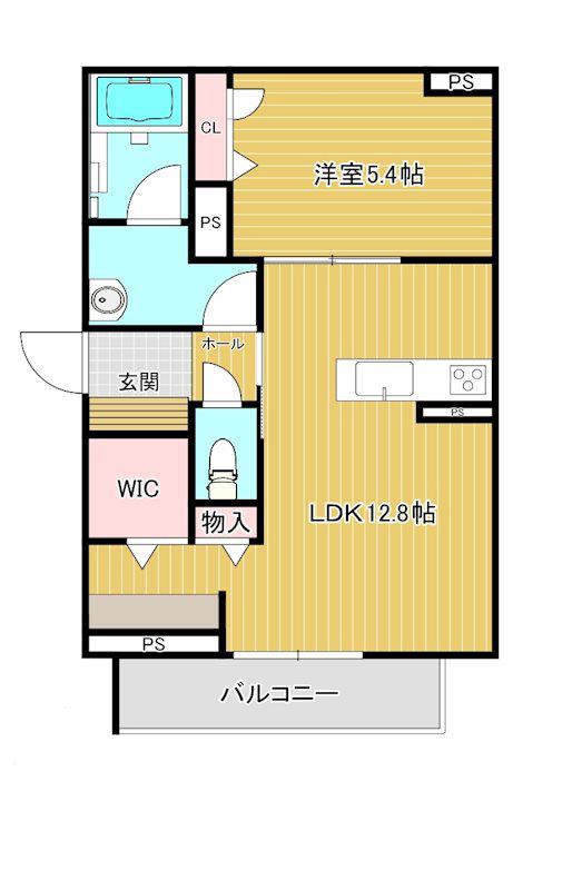 グランレーヴ大宮西(1LDK/2階)の間取り写真