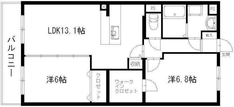 アルコバレーノ(2LDK/1階)の間取り写真