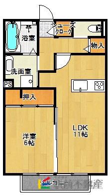 インペリアルパレス(1LDK/1階)の間取り写真