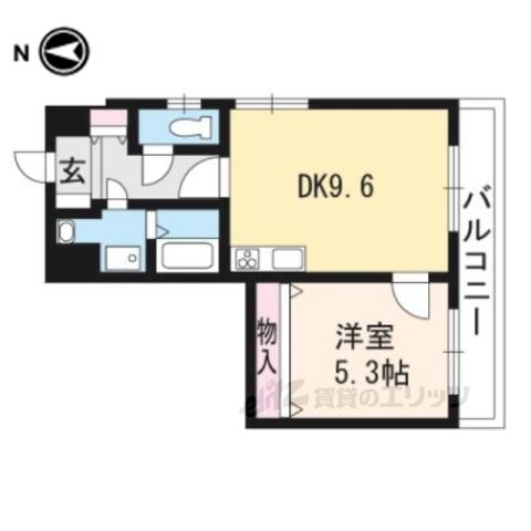 アルテハイム二条城(1LDK/5階)の間取り写真
