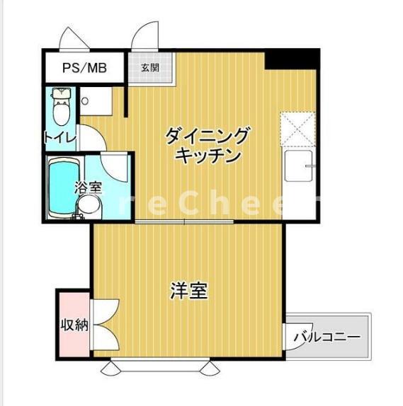 クレシェンド(1DK/3階)の間取り写真
