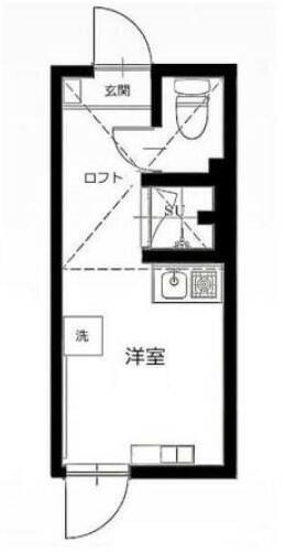トレカーサ千歳烏山(ワンルーム/1階)の間取り写真
