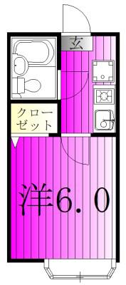 ガーデニア柏II(1K/2階)の間取り写真