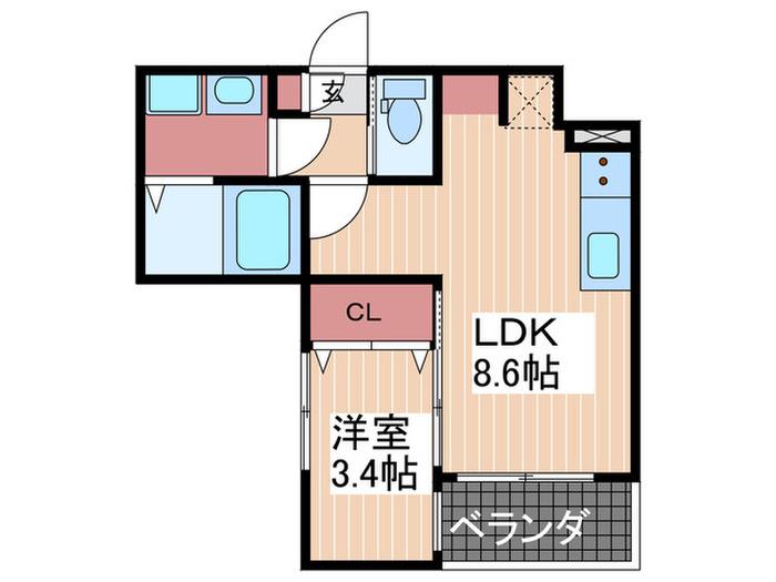 RYOSTA草津(1LDK/3階)の間取り写真