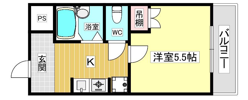 クリスタルカーサII(1K/3階)の間取り写真