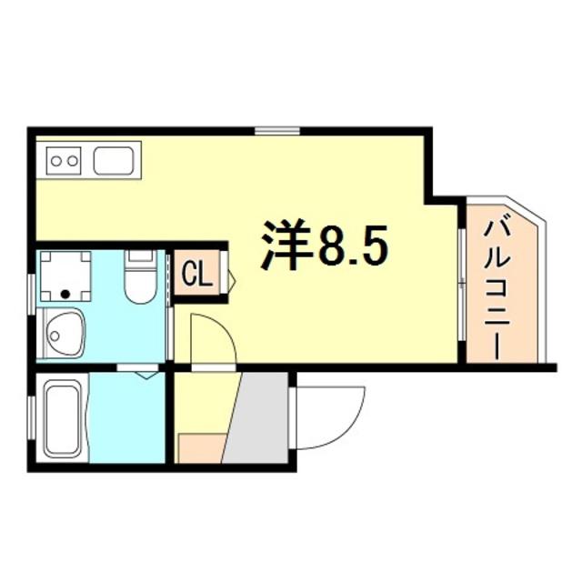 エクソニアファイブ(ワンルーム/2階)の間取り写真
