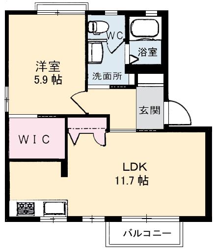 すみれハイツ(1LDK/2階)の間取り写真