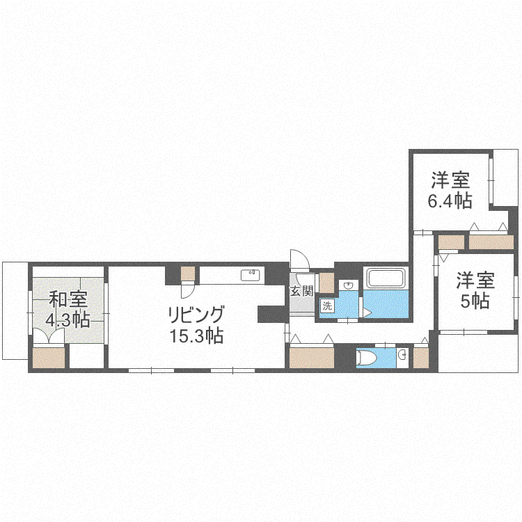 LALUCEYN(3LDK/2階)の間取り写真