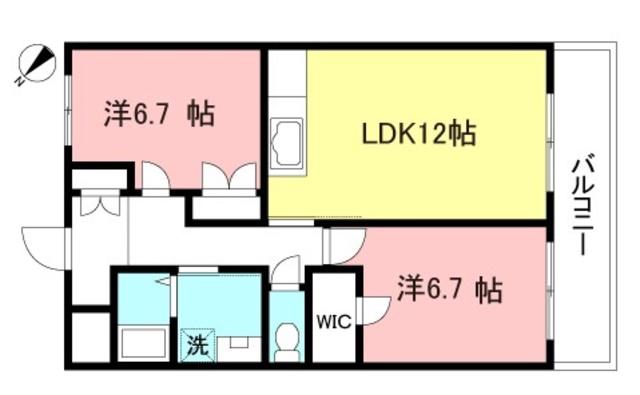 サンモール御園(2LDK/3階)の間取り写真