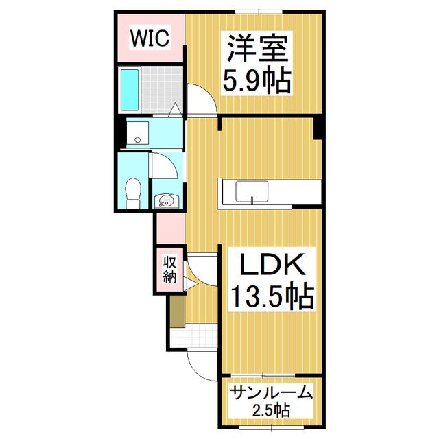 クリングラン(1LDK/1階)の間取り写真