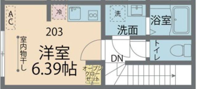 カインドネス秋津(ワンルーム/2階)の間取り写真
