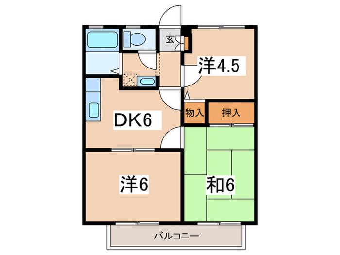 レジデンス本郷台(3DK/2階)の間取り写真