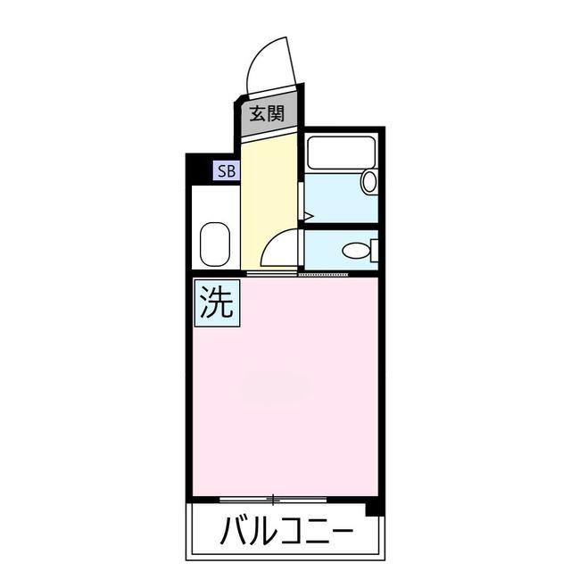 エルウィング立川二番館(1K/2階)の間取り写真