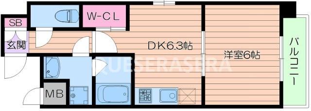 CAVANA梅田北(1DK/11階)の間取り写真